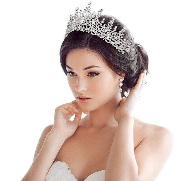 Silver Wedding Crystal Tiaras and Crowns for Women Royal Queen Headband main image 7
